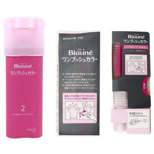 花王 ブローネ ワンプッシュカラー 2 より明るいライトブラウン 80g
