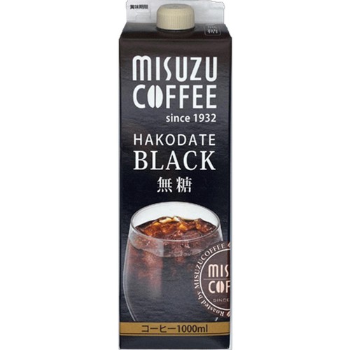美鈴コーヒー 函館ブラック 無糖 1000ml