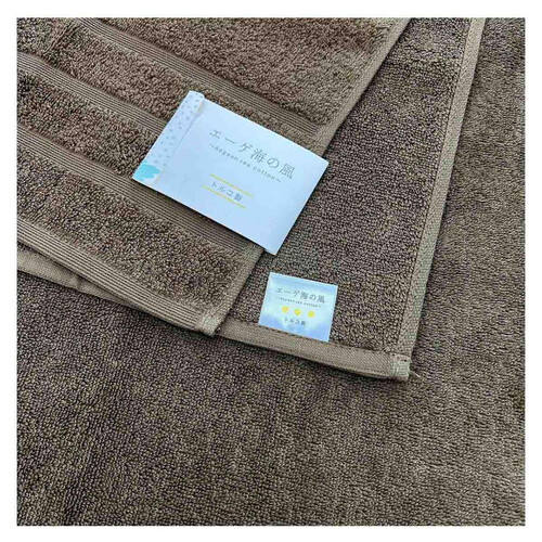 林 ベイカラーバスタオル 約60 x 120cm ブラウン Green Beans