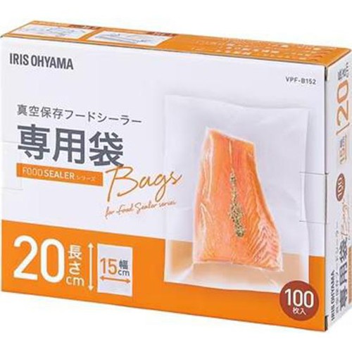 アイリスオーヤマ 真空保存フードシーラー専用袋 15cm x 20cm 100枚入 VPFB152
