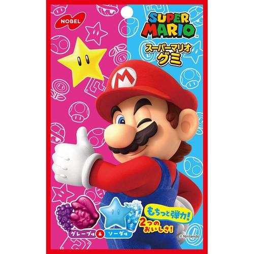 ノーベル製菓 スーパーマリオグミ グレープ & ソーダ 50g