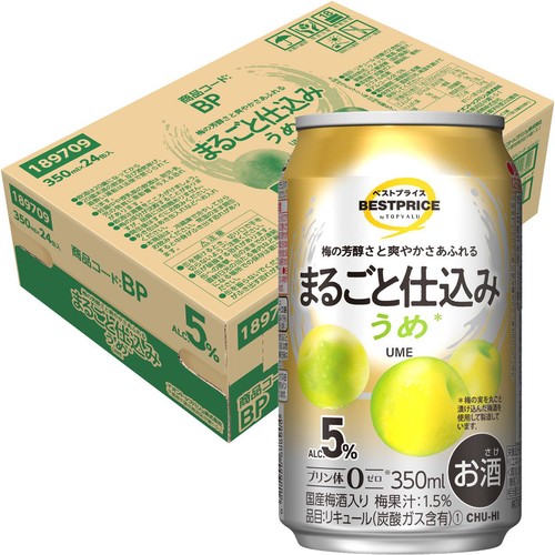 まるごと仕込みうめ 1ケース 350ml x 24本 トップバリュベストプライス