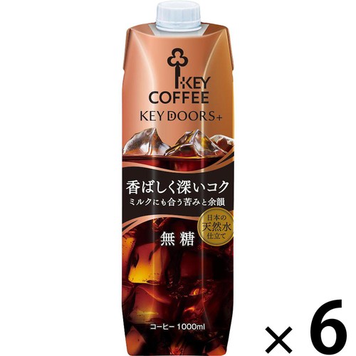 キーコーヒー 香ばしく深いコク 無糖 1ケース 1000ml x 6本