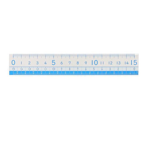 直定規 15cm ブルー トップバリュ