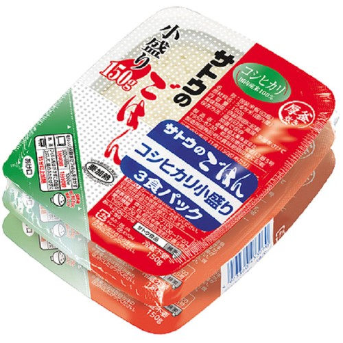 サトウ食品 サトウのごはん コシヒカリ小盛 3食パック 150g x 3