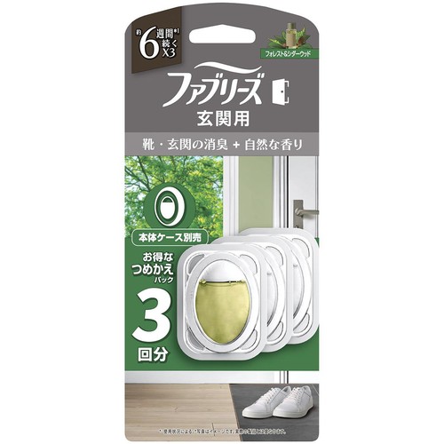 P&G ファブリーズ玄関用消臭剤 靴・玄関の消臭+自然な香り フォレスト&シダーウッドつめかえ 7mL x 3回分