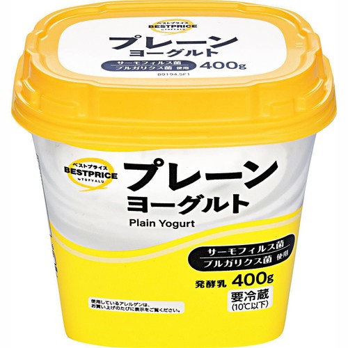 プレーンヨーグルト 400g トップバリュベストプライス
