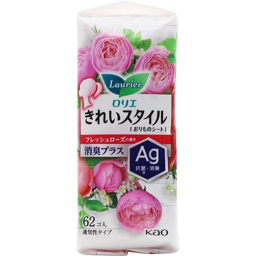 花王 ロリエ きれいスタイル おりものシート フレッシュローズの香り 消臭プラス 62個