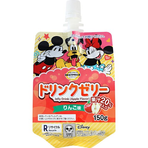 ディズニー 果汁20% ドリンクゼリー りんご味 150g トップバリュベストプライス
