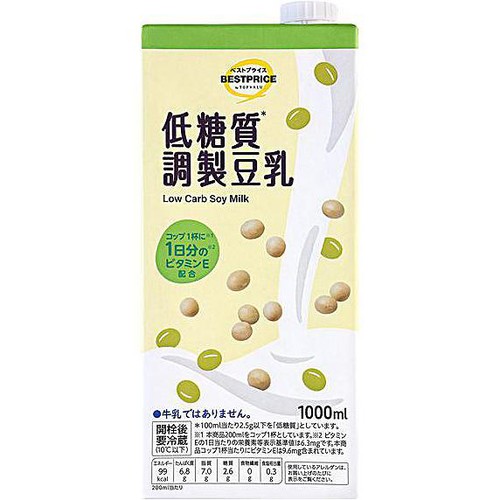 低糖質 調製豆乳 1000ml トップバリュベストプライス