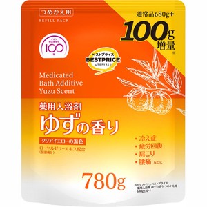 薬用入浴剤 ゆずの香り つめかえ用 増量 780g トップバリュベスト