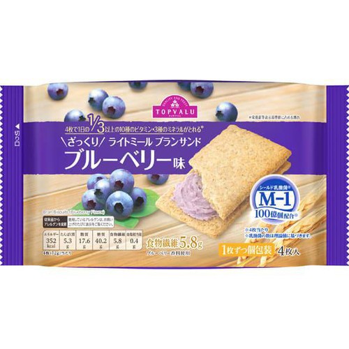 ざっくりライトミールブランサンド　ブルーベリ-味 4枚 トップバリュ