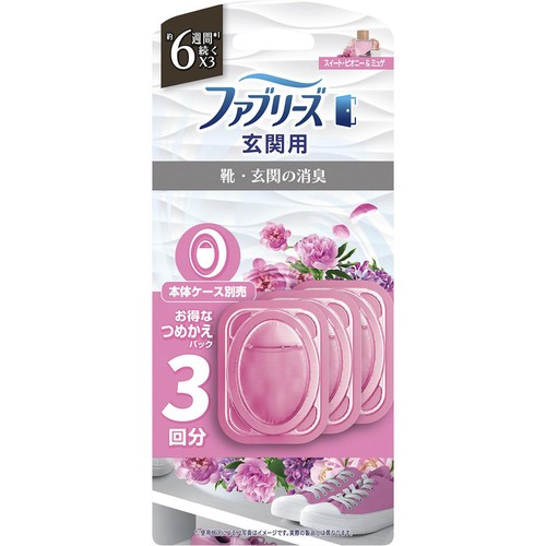 P&G ファブリーズ 玄関用消臭剤 スイート・ピオニー&ミュゲ つめかえパック 7mL x 3個