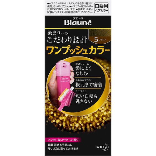 花王 ブローネ ワンプッシュカラー 5 ブラウン 80g