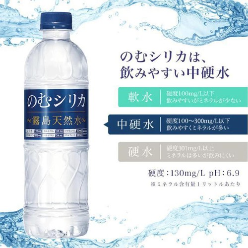 Qvou 霧島天然水のむシリカ 1ケース 500ml x 24本