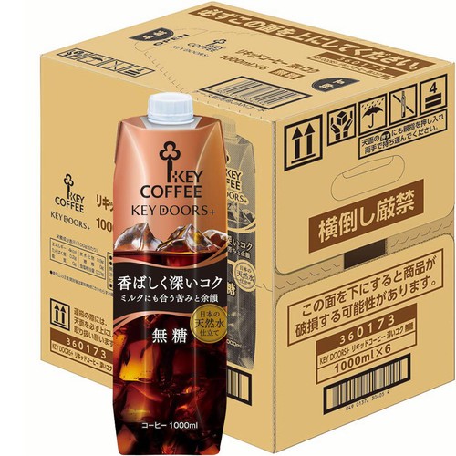 キーコーヒー 香ばしく深いコク 無糖 1ケース 1000ml x 6本