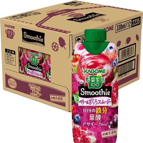 カゴメ 野菜生活ベリー＆ざくろスムージーケース 1ケース 330ml x 12本
