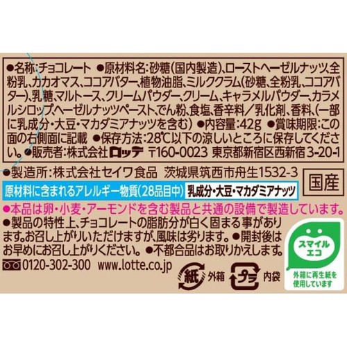 ロッテ プレミアムガーナ ナッツショコラ キャンディングヘーゼルナッツ 42g