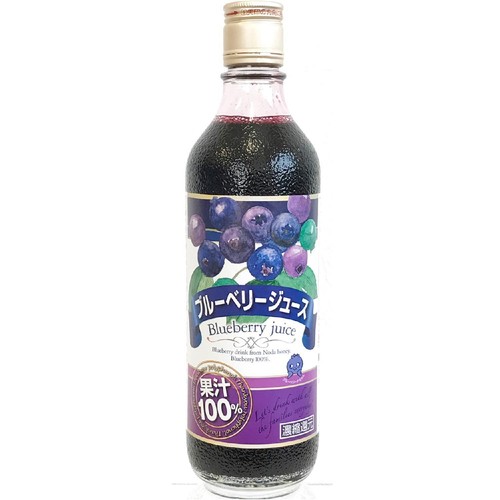 野田ハニー食品工業 ブルーベリー100%ジュース 500ml Green Beans