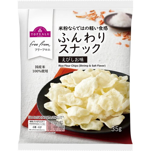 フリーフロム ふんわりスナック えびしお味 35g トップバリュ