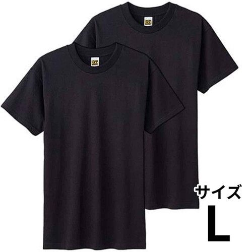 グンゼ 紳士 G.T.HAWKINS 2枚組ベーシックTシャツ L ブラック