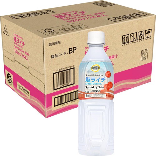 スポーツドリンク 塩ライチ 1ケース 525ml x 24本 トップバリュベストプライス