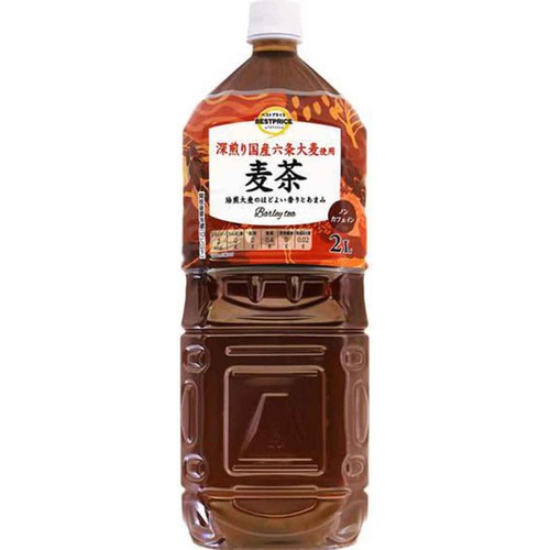 深煎り国産六条大麦使用 麦茶 1ケース 2000ml x 6本 トップバリュベストプライス