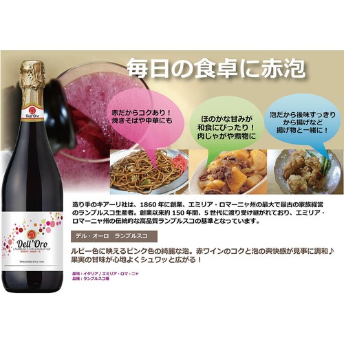 【イタリア産】 キアーリ デル オーロ ランブルスコ 750ml
