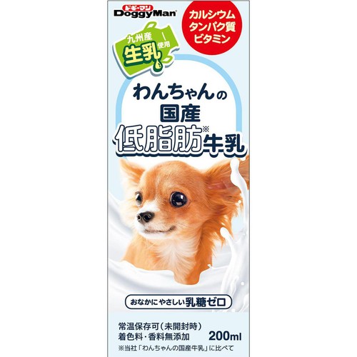 【ペット用】 ドギーマン ハヤシ わんちゃんの国産低脂肪牛乳 200ml