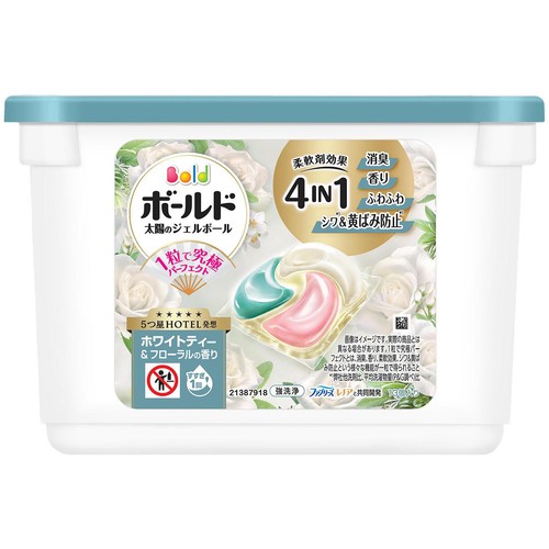 P&G ボールド ジェルボール4in1 ホワイトティー&フローラルの香り 本体 洗濯洗剤 13個入