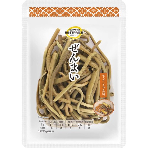 BPぜんまい水煮 75g トップバリュベストプライス