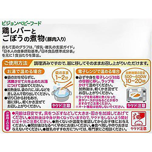 ピジョン 食育レシピR12 鶏レバーとごぼうの煮物(豚肉入り)  12ヵ月頃から 1食分 80g