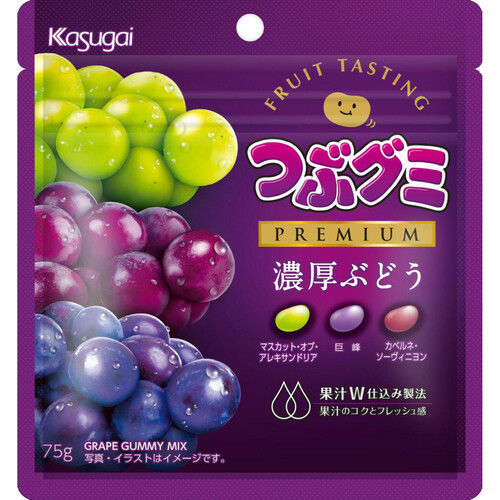 春日井製菓 つぶグミ PREMIUM 濃厚ぶどう 75g