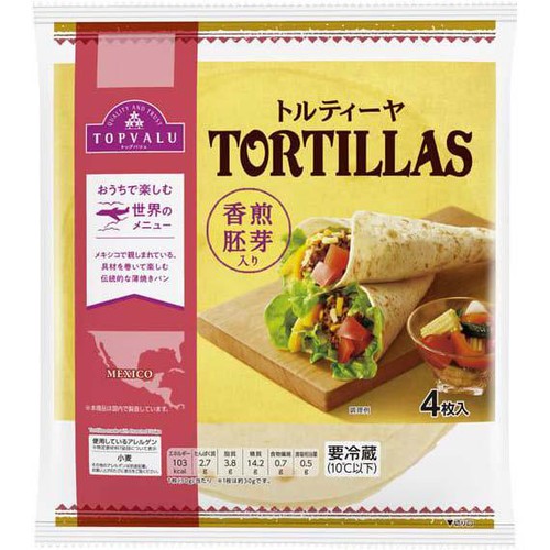 トルティーヤ 香煎胚芽入り 4枚 トップバリュ