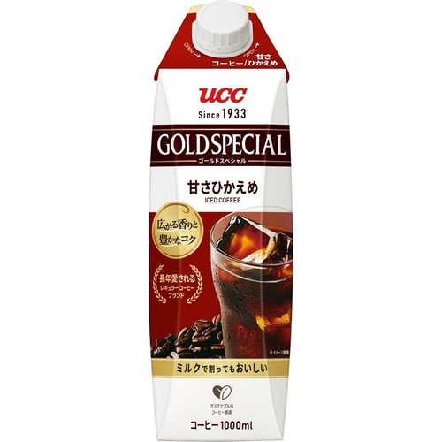 UCC ゴールドスペシャル アイスコーヒー 甘さひかえめ 1000ml