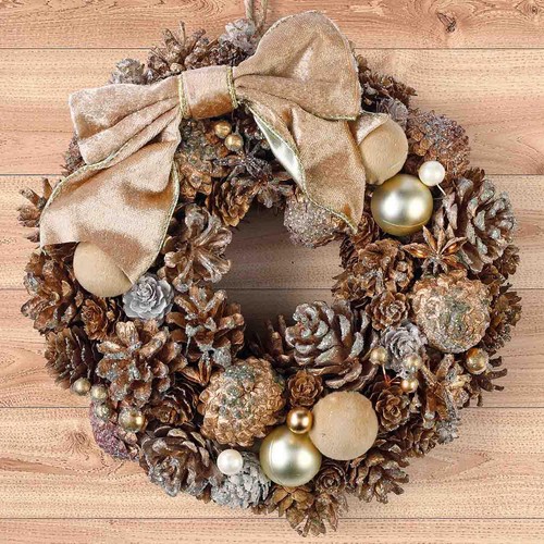 ナチュラルリース ナチュラルリース 約23.5cm ブリリアントゴールド Green Beans