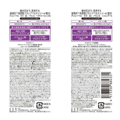アンレーベル ラボ EX バウンス シャンプーN&ヘアトリートメントN 1day