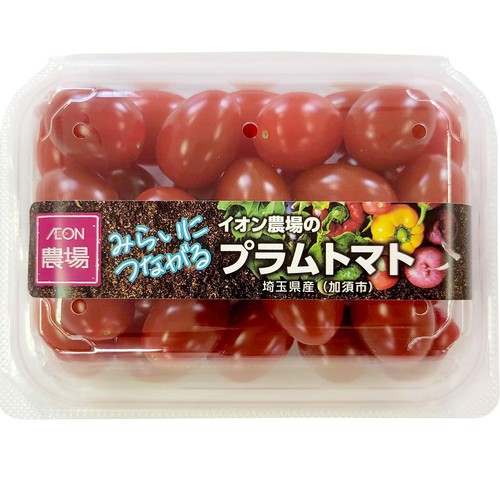 [鮮度+] 埼玉県産イオン農場 プラムトマト (へたなし) 400g