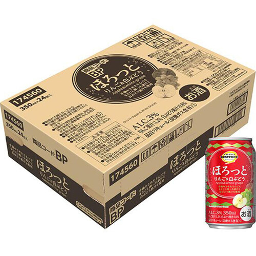 ほろっと りんご&白ぶどう＜ケース＞ 350ml x 24缶 トップバリュベストプライス