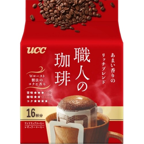 UCC上島珈琲 【ワンドリップコーヒー】職人の珈琲 あまい香りのリッチブレンド 7g x 16袋