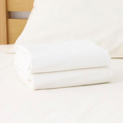 綿混白フラットシーツ シングル ホワイト ホームコーディ Green Beans