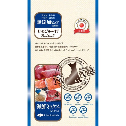 【ペット用】 リバードコーポレーション いぬぴゅーれ 海鮮ミックス しらす入り 13g x 4本