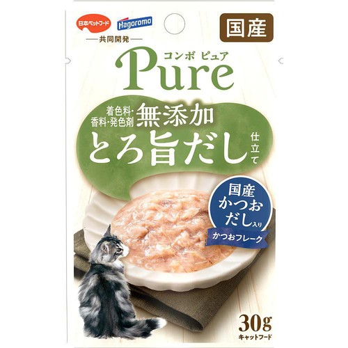 【ペット用】 日本ペットフード コンボピュア 無添加とろ旨だし仕立て 国産かつおだし入りかつおフレーク 30g