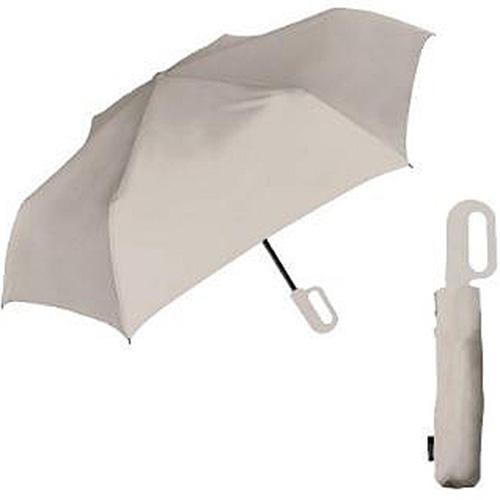 NATURAL BASIC カラビナ自動開閉折りたたみ傘 55cm グレー