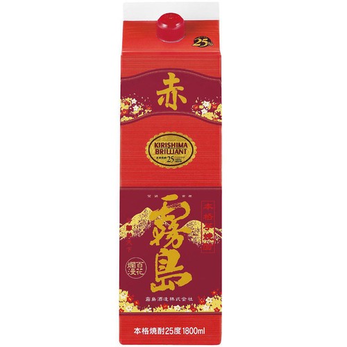 霧島酒造 25度 芋焼酎 赤霧島 パック 1800ml