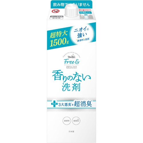 NSファーファ フリー& 超コンパクト液体洗剤 無香料 詰替 1500g