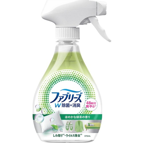 P&G ファブリーズ W除菌+消臭スプレー 衣類・布製品用 ほのかな緑茶の香り 本体 370ml
