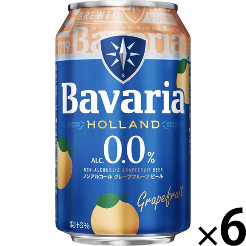 【ノンアルコール/オランダ産】 バヴァリア グレープフルーツ 330ml x 6本