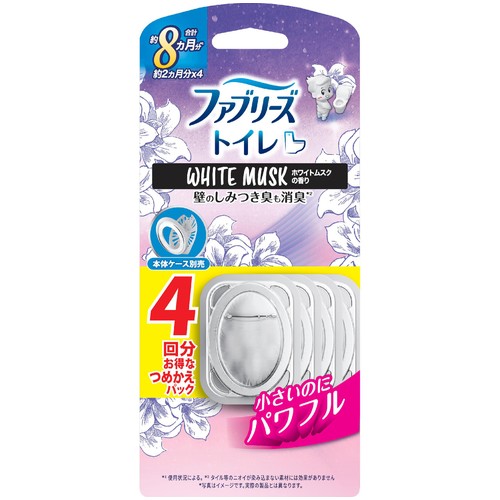P&G ファブリーズトイレ用 消臭剤 ホワイトムスク つめかえパック 消臭剤 6.3mL x 4回分