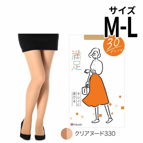 満足 キレイに透ける シアータイツ 30デニール MーLクリアヌード